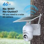 SOLIOM S800C-4G LTE Cellular Security Camera Outdoor,Pan Tilt 360° View 1080p Wireless Solar Powered, Spotlight Color Night Vision, 2 Way Talk,PIR Motion Detection
