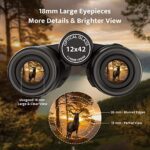 12×42 Binoculars for Adults with Upgraded Tripod and Phone Adapter – Usogood HD Binoculars with Large and Bright View – IPX4 Waterproof Binoculars for Bird Watching Outdoor Sports Travel Hunting