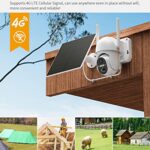 Ebitcam 4G LTE Cellular Security Camera Include SD&SIM Card(Verizon AT&T T-Mobile), 2K Live View Solar Outdoor No WiFi Cameras with 360° PTZ Color Night Vision PIR Motion Alerts Two Way Talk Playback