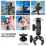 MARTVSEN Camera Clamp Mount Accessories for Gopro, 360° Double Ballhead Magic Arm Adapter with 1/4″-20 for Go Pro 11 10 9/DJI Action Insta360 DSLR Camera/LED Lights/Ronin-M/Ronin MX/Freefly MOVI