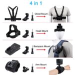 Accessories Set for GoPro Hero 11/10/9/8/7/6/5/4,New Quick Release Head Strap Mount + Chest Mount Harness + Backpack Clip Holder + 360°Rotating Wrist Strap
