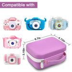 Kids Camera Case Compatible with Agoigo/for Seckton/for DEKER/for Miiulodi/for Yoophane Digital Waterproof Camera. Portable Camera Storage Box for Cable, Memory Card and Accessories(Bag Only)-Purple