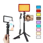 SWDPORT 2-Pack Studio LED Video Light Streaming Lights Computer Light Camera Webcam Photo Lighting with Tripod Stand 9 Color Filters for Video Recording Filming Photography Video Conferencing Zoom