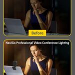 NexiGo Glow Light for Streamers, Enhanced Video Conference Lighting Kit with Webcam Style Clip, Built-in Battery, Dimmable & Rechargeable, for Streaming, Photography, Vlogging