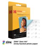 Kodak 2″x3″ Premium Zink Photo Paper (100 Sheets) Compatible with Kodak PRINTOMATIC, Kodak Smile and Step Cameras and Printers(Packaging May Vary)