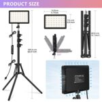 Unicucp 2 Packs LED Video Light Kit with 61.99″ Tripod Stand, Dimmable 2400-6800K Photography Lighting for Studio Portraits/YouTube/Zoom Meeting/Live Stream/Makeup, 9 Color Filters/USB Wall Charger