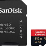 SanDisk 512GB Extreme Pro MicroSD Memory Card with Adapter Works with GoPro Hero 10 Black Action Cam U3 V30 4K A2 Class 10 SDSQXCD-512G-GN6MA Bundle with 1 Everything But Stromboli Micro Card Reader
