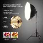 Octagonal Softbox Lighting Kit,37inch Photography Lighting Video Studio Light with 120W 3000-5500K Dimmable LED Light Bulb Professional Studio Equipment for Portrait Photography, Video Recording