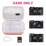 Canboc Hard Travel Case for Canon PowerShot G7X Mark II/III / G5 X Mark II Digital Camera, Mesh Bag fit Battery, Charger, USB Cable, Wrist Strap or Other Camera Accessories, Rose Gold