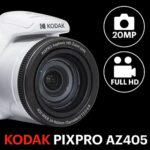 KODAK PIXPRO Astro Zoom AZ405-WH 20MP Digital Camera with 40X Optical Zoom 24mm Wide Angle 1080P Full HD Video and 3″ LCD (White)