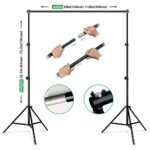 Hpusn Adjustable Backdrop Stand Kit 10ft: Photo Video Studio for Wedding Party Stage Decoration, Background Support System Kit for Photography Studio with Clamp, Sand Bag, Carry Bag