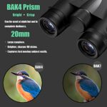 12X42 HD Binoculars for Adults & Kids, High Power Binoculars with Clear Low Light Night Vision, BAK4 Prism FMC Lens, Professional/Daily Waterproof Binoculars Telescope for Bird Watching Outdoor