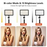 Unicucp 2 Packs 96 Dimmable 2400-6800K Bi-Color LED Video Light 11 Brightness 97 CRI with Adjustable Tripod Stand/4 Color Filters for Video Conference Lighting/YouTube Photography/Zoom Calls/Vlogging