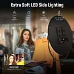 NEEWER LED Bi-Color Studio Round Light, Ultra Thin Studio Edge Flapjack Light, 24-Inch 120W Dimmable Portrait Lighting with Battery Holder/AC Adapter/2.4G Wireless Remote (Battery Not Included)