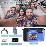 Digital Camera for Photography NIKICAM 4K 64MP Vlogging Camera for YouTube with 32GB SD Card, Selfie Dual Screens Point and Shoot Camera with WiFi, 16X Zoom Compact Camera for Beginners-Blue2