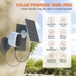 Dzees 4MP Solar Security Camera Outdoor Wireless WiFi 2.5K Color Night Vision Outdoor Security Camera, Eco-Friendly Solar Panel, Vehicle/People/Pets AI Detection, Spotlight/Siren, IP66 Camera