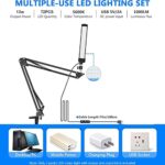 Newks Dimmable 5600K USB LED Video Light 2-Pack with C Clamp Arm Stand and Color Filters for Tabletop/Low-Angle Shooting, Zoom/Video Conference Lighting/Game Streaming/YouTube Video Photographya/Live