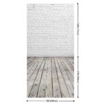 HUAYI 5’x10′ Vinyl Backdrop for Photo Studio Pictures Home Decoration DIY Food Background Brick and Wood Floor D-2504