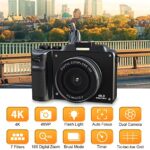 KOMERY Vlogging Camera 4K 48MP Digital Camera Autofocus Cameras for Photography with 18X Digital Zoom Point and Shoot Camera with 64GB TF Card 4K Digital Camera 2 Batteries and Charing Dock