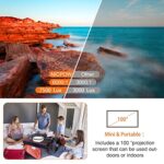 Outdoor Projector, Mini Projector with 100″ Screen, 1080P and 240″ Supported Movie Projector 7500 L Portable Home Video Projector Compatible with Smartphone/TV Stick/PS5/PC/Laptop