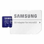 SAMSUNG PRO Plus microSD Memory Card + Adapter, 512GB MicroSDXC, Up to 180 MB/s, Full HD & 4K UHD, UHS-I, C10, U3, V30, A2 for Android Phones, Tablets, GoPRO, DJI Drone, MB-MD512SA/AM, 2023