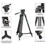 SmallRig AD-01 Video Tripod, 73″ Heavy Duty Tripod with 360 Degree Fluid Head and Quick Release Plate for DSLR, Camcorder, Cameras 3751