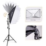 Andoer Softbox Photography Lighting Kit Professional Studio Equipment with 20″x28″ Softbox, 2800-5700K 85W Bi-Color Temperature Bulb with Remote, Light Stand, Boom Arm for Portrait Product Shooting