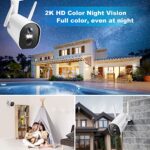 AlkiVision Security Cameras Wireless Outdoor – 2K HD Color Night Vision AI Motion Detection WiFi Wireless Cameras for Home Security, Spotlight Siren Alarm Camera with 2-Way Audio, Cloud/SD Storage