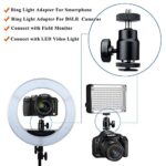 FOTYRIG Hot Shoe Mount Adapter 1/4″ Mini Ball Head Ring Light Adapter for Cameras, Camcorders, Smartphone, Gopro, LED Video Light, Microphone, Video Monitor, Tripod, Monopod