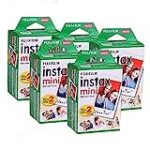 Fujifilm Instax Mini 100 Film for Fuji 7S 8 25 50S 90 300 Instant Camera, Share SP-1 White, Pack of 5