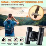 KopXat 100×25 High Power Compact Binoculars with Clear Low Light Vision, Large Eyepiece Waterproof Binocular for Adults Kids, Easy Focus Bird Watching, Outdoor, Hunting, Travel, Black