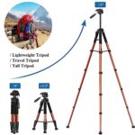 VICTIV Tripod 74” Camera Tripod for Cell Phone, Aluminum Professional Heavy Duty Camera Tripod Stand, Tripod for Camera DSLR SLR with Carry Bag, Compatible with Canon Nikon iPhone