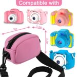 Camera Case Adjustable Crossbody Bag For Seckton/ for Rindol/ for Dylanto/ for Desuccus/ and More Digital Camera, Waterproof Storage Extra Pocket Fits Accessories, Christmas Birthday Gift (Pink)