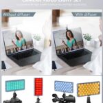 Portable LED On-Camera Video Lights: 1200LM RGB Light Panel 4000mAh Camera Lighting for Video Recording Conferencing Photography Square Light