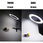 JJ JIANJIN Ring Light Kit:18″/45cm Outer 55W6700k Dimmable LED Light, Tripod Stand, Remote Controller,Box for Camera,Smartphone,YouTube,TikTok,Self-Portrait Shooting,CRI90,Black