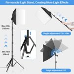 EMART Softbox Lighting Kit,16″X16″ Soft Box and 3 Colors Temperature 3000-5500K 85W LED Light kit with Remote,Professional Softbox Photography Light Kit for Portrait,Video Recording, Filming(1PACK)