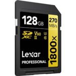 Lexar LSD1800128G-B2NNU Professional Sdxc Memory Card 1800x 128gb Class 10 Uhs-ii U3 Gold Series 2/pk