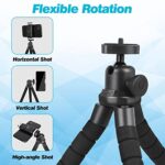 UBeesize Phone Tripod, Portable and Flexible Tripod with Wireless Remote and Clip, Cell Phone Tripod Stand for Video Recording(Black