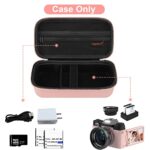 Canboc 4K Digital Camera Case for Femivo/ IWEUKJLO/ VETEK/ VJIANGER 4K 48MP Vlogging Camera for Photography and Video, Vlog Camera Bag fit Lens, Battery, Cable and Other Accessories, Rose Gold(Case Only)