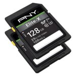 PNY 128GB Elite-X Class 10 U3 V30 SDXC Flash Memory Card 2-Pack – 100MB/s, Class 10, U3, V30, 4K UHD, Full HD, UHS-I, Full Size SD