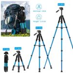 Tripod Camera Tripods, 74″ Tripod for Camera Cell Phone Video Photography, Heavy Duty Tall Camera Stand Tripod, Professional Travel DSLR Tripods Compatible with Canon Nikon iPhone, Max Load 15 LB