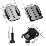 18 Set Helmet Adhesive Sticky Mounts, Flat Curved Adhesive Helmet Sticky Mounts with Accessories Kit, Compatible with GoPro Hero 10/9/8/7, Fusion, 6/5/4, Session, 3+/3/2/1, Action Camera