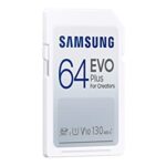 SAMSUNG EVO Plus Full Size 64 GB SDXC Card 130MB/s Full HD & 4K UHD, UHS-I, U1, V10 (MB-SC64K/AM)