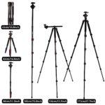 Portable and Stable Smvchen 70″ Axis Horizontal Tripod Monopod for DSLR Cameras and Phone with 360°Ball Head and Rotatable Center Column 5-Section Aluminum Alloy Tripod Max. Load Capacity 10kg(Red)