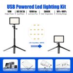 2 Pack Dimmable USB Led Video Light,XDaowerrs 5600K Continuous Photography Lighting with Adjustable Tripod & Color Filters for Video Recording, Shooting, Game Streaming, YouTube Tabletop,Zoom,TikTok