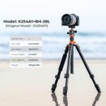 K&F Concept 62 inch DSLR Camera Tripod,Lightweight and Compact Aluminum Detachable Monopod Tripod with 360 Panorama Ball Head Quick Release Plate for Travel and Work K254A1+BH-28L (SA254M1)