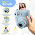 Fujifilm Instax Mini 12 Camera with Fujifilm Instant Mini Film (60 Sheets) Bundle with Deals Number One Accessories Including Carrying Case, Photo Album, Stickers (Mint Green)