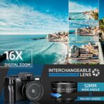 G-Anica 4K Digital Cameras for Photography?48MP/60FPS Video Camera for Vlogging, WiFi & App Control Vlogging Camera for YouTube, Small Camera with 32GB TF Card.Wide-Angle & Macro Lens