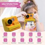 Mafiti Kids Camera Instant Print, 48MP Digital Camera with Zero Ink, Selfie 1080P Video Camera with 32G TF Card, Toys Gifts for Girls Boys Aged 3-12 for Christmas/Birthday/Holiday (Orange)