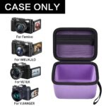 Vlogging Camera Case Compatible with Femivo/for IWEUKJLO/for VETEK/for OIEXI 4K 48MP Digital Cameras for Youtube. Vlog Camera Carrying Storage for Lens, Cable and Other Accessories – Purple